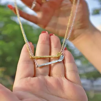 Легкое роскошное ожерелье с подвеской в виде клюшки для гольфа, простое ожерелье золотой
