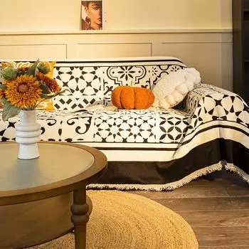 Легкое роскошное полотенце для дивана в стиле ретро, всесезонное универсальное, простое современное покрывало для украшения гостиной, нескользящая ткань для чехла для дивана 180*180cm