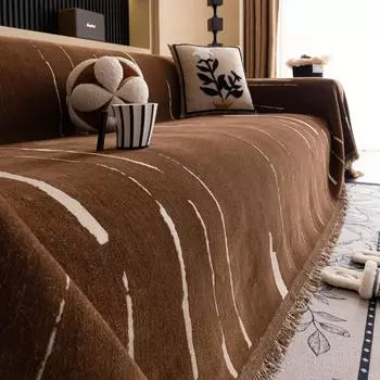 Легкое роскошное полотенце для дивана высокого класса, популярное новое четырехсезонное универсальное одеяло для дивана, пылезащитное полотенце для дивана 180*130cm чёрный