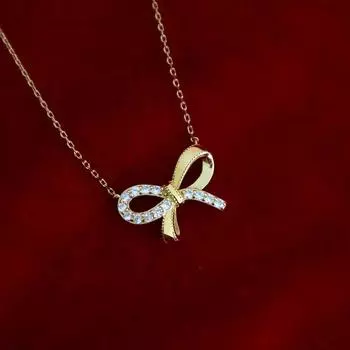 Легкое роскошное сладкое ожерелье-бант Темпераментное колье нового стиля Новый стиль колье модное