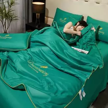 Легкое роскошное стираное летнее прохладное одеяло из ледяного шелка с кондиционером, одноместное двойное тонкое одеяло, постельные принадлежности, одеяла королевского размера 150x200cm 1pcs set