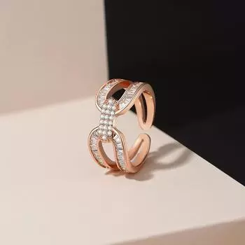 Легкое роскошное темпераментное кольцо с пряжкой в виде подковы, женское, супер-флеш, микроциркон, персонализированное открытое кольцо, аксессуары для нишевого дизайна