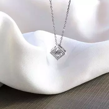 Легкое роскошное трехмерное квадратное циркониевое ожерелье геометрическое универсальное простое ключичное колье студентка