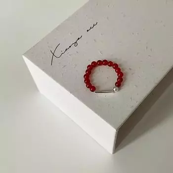 Легкое роскошное высококачественное эластичное кольцо с агатовыми бусинами для женщин, элегантное, изысканное и модное универсальное кольцо