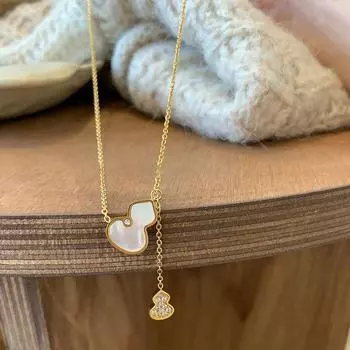 Легкое роскошное высококачественное ожерелье с бахромой из тыквы и циркона, элегантная женская мода, изысканная универсальная цепочка на шею, цепочка на свитер