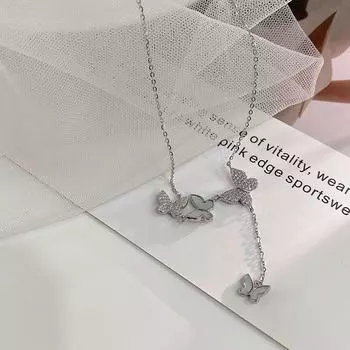 Легкое роскошное высококачественное ожерелье с кисточками в виде бабочек, цепочка с четырьмя бабочками на ключицу, Y-образное ожерелье для женщин