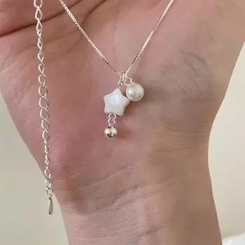 Легкое роскошное жемчужное ожерелье женское Xiaoxiang сладкая розовая звездная ключичная цепочка летняя высококачественная цепочка на шею 925 silver