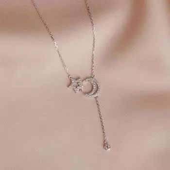 Легкое роскошное женское ожерелье со звездами и луной, роскошное Y-образное ожерелье с кисточками