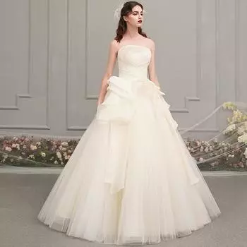 Легкое свадебное платье New Bride Super Fairy Dream Vibrato с тем же стилем French Sen Series Slim Dress Small Man S