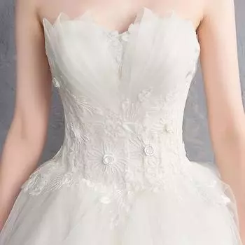 Легкое свадебное платье Новое основное платье невесты замужняя Mori Tube Top Super Fairy Лето Беременные женщины Высокая талия Французский стиль S