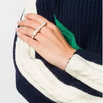 Легкое тянущееся кольцо женское простое модное индивидуальное нишевое дизайн регулируемое латунное кольцо No. 6 серебряный