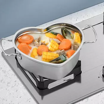 Легкоочищаемая нагревательная кастрюля, многоцелевая портативная кухонная утварь, кастрюля для молока, для дома, супа, макаронных изделий, S серебряный