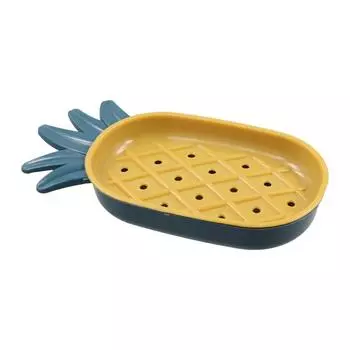 Легкоочищаемая самоосушающаяся мыльница в форме ананаса, подставка для сушки, контейнер для мыла, держатель для губки жёлтый