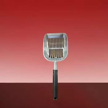 «Легкоочищаемый большой совок для кошачьего туалета из нержавеющей стали» Plastic handle, large