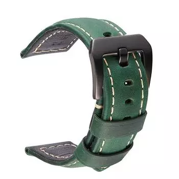 Легкосменный кожаный ремешок для часов для мужчин, натуральная кожа ручной работы Crazy Horse из воловьей кожи 20-26 мм, ремешок для наручных часов 20mm коричневый/чёрный