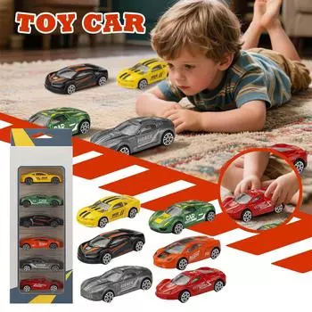 Легкосплавный автомобиль 6 шт, 1:64 Маленькая модель автомобиля, Лучший подарок для детей, Имитация игрушечной машины 6 шт, Коллекционные украшения One Size