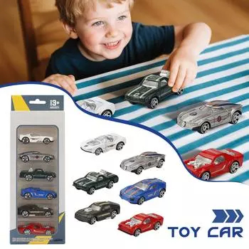 Легкосплавный автомобиль 6 шт, 1:64 Маленькая модель автомобиля, Лучший подарок для детей, Имитация игрушечной машины 6 шт, Коллекционные украшения One Size