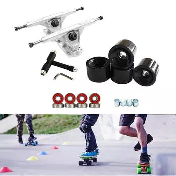 Легкосплавный скейтборд, 7-дюймовый колесный ключ, роликовая часть Silver White