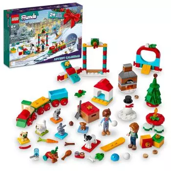 LEGO Адвент-календарь Friends 2023 41758 Игровой набор с обратным отсчетом до рождественских праздников и 24 коллекционными ежедневными сюрпризами, в том числе 2 мини-куколки и 8 питомцев