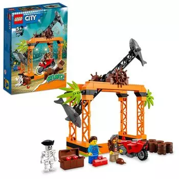 LEGO City Атака акулы Трюк Вызов 60342 Игрушечный блок Подарок Мотоцикл Машина Машина Мальчики Девочки Возраст 5+