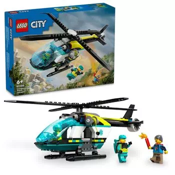 LEGO City Аварийно-спасательный вертолет игрушка подарок на день рождения блок образовательный рождественский мальчики девочки дети 6 лет 7 лет 8 лет 9 лет