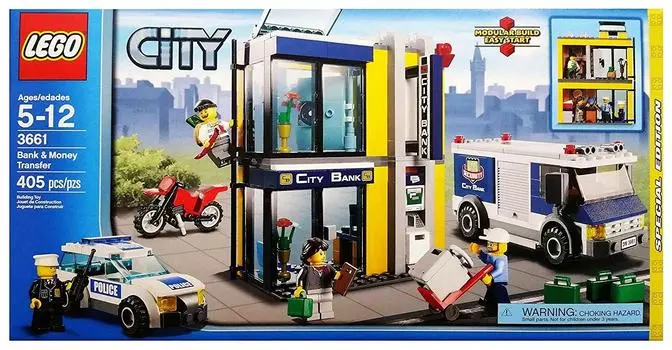 Lego City Bank and Transport Vehicle 3661 Lego City Police Bank Денежный перевод - - & [Предмет]