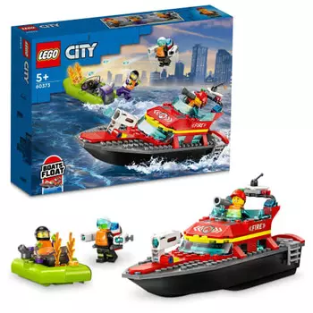 LEGO City Fire Rescue Boat Toy Present Birthday Block Educational Christmas Boys Girls Children 5 Years Old 6 Years Old 7 Years Old 8 Years Old City B