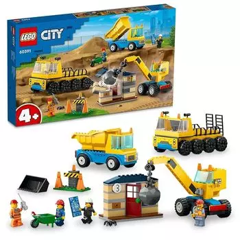 Lego city Грузовик и кран из железа, игрушки, игрушка, подарок на день рождения, блок, образование, Рождество, мальчик, девочка, ребенок 4 года, 5 лет, 6 лет