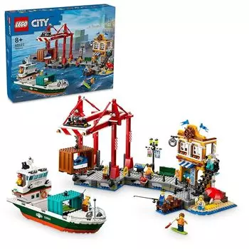 Lego city LEGO City причал и грузовой корабль игрушки игрушка подарок на день рождения блок мальчик девочка ребенок 8 лет 9 лет 10 лет Ученик начальной школы