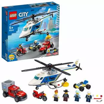LEGO City Полицейский вертолет слежения 60243 Игрушечный блок Подарочный полицейский охотничий вертолет Мальчики Девочки Возраст 5+