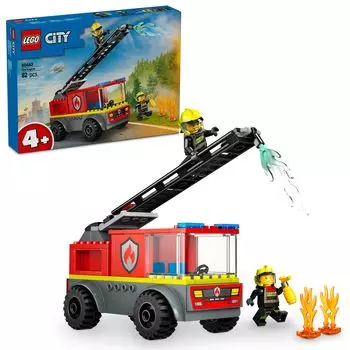 LEGO City Пожарная лестница Грузовик Игрушка Подарок на день рождения Блок Развивающий Мальчики Девочки Дети 4 года 5 лет 6 лет Транспортное средство Автомобиль Мини-автомобиль 60463