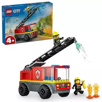 Lego city пожарная лестница грузовик игрушки игрушка подарок на день рождения блок обучающий мальчик девочка ребенок 4 года 5 лет 6 лет транспортное средство автомобиль мини-автомобиль 60463