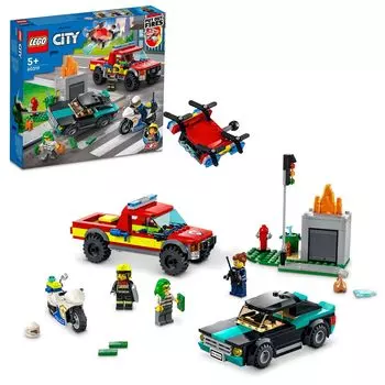 LEGO City Пожарная служба Спасательная служба Полиция Погоня 60319 Игрушечный блок Подарочный набор Пожарная служба Спасательная служба Пожарная служба Полиция Спасение Мальчики Девочки Возраст отправлен! и 5+