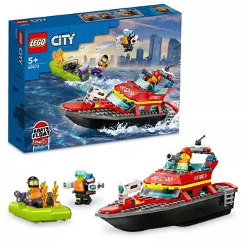 LEGO City Пожарная спасательная лодка Игрушка Подарок на день рождения Блок Образовательный Рождество Мальчики Девочки Дети 5 лет 6 лет 7 лет 8 лет Город