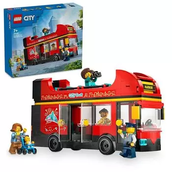 Lego city red double decker toys игрушка подарок на день рождения блок мальчик девочка ребенок 7 лет 8 лет 9 лет ученик начальной школы транспортное средство автомобиль