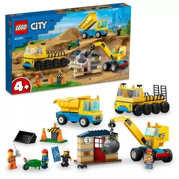 LEGO City Truck and Iron Ball Crane Игрушка Подарок на день рождения Блок Образовательный Рождественский Мальчики Девочки Дети 4 года 5 лет 6 лет Транспортное средство