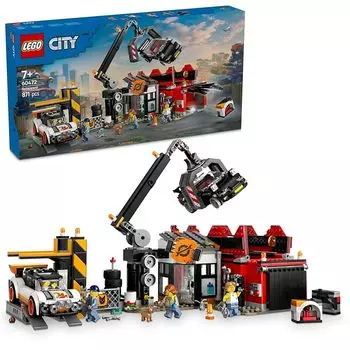 Lego city Завод по производству металлолома и машинки игрушки игрушка подарок на день рождения блок мальчик девочка ребенок 7 лет 8 лет 9 лет ученик начальной школы