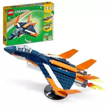 LEGO Creator Expert Сверхзвуковой реактивный самолет Игрушка Подарок на день рождения Блок Рождество Мальчики Девочки Дети 7 лет 8 лет 9 лет Начальная школа