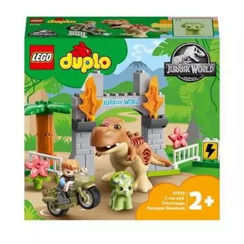 LEGO Duplo T-Rex and Triceratops Large 10939 Toy Block Present Infant Baby Dinosaur Cartoon Boys Girls 2 Years Old and Up