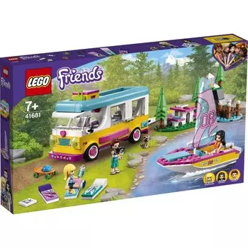 LEGO Friends Camper и Boat Camper и 41681 Toy Doll Doll Boat Vehicle Vehicle Девочки от 7 лет и старше (Лесная лодка)