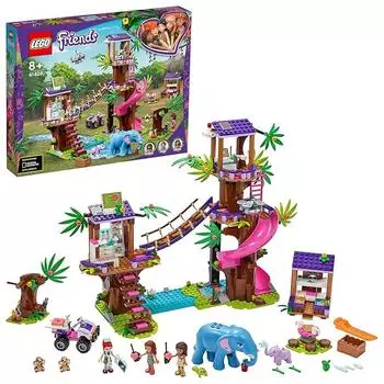 Lego friends Друзья База спасения в джунглях Дом на дереве Кровать для животных Набор для клиники Игрушки для детей от 8 лет и старше 41424