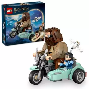 LEGO Harry Potter Летающий мотоцикл Хагрида и Гарри Игрушечный блок 91011Товары Гарри Поттера 76443