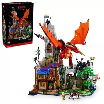 LEGO Idea Dungeons Legend of the Red Dragon Игрушка Игрушка Подарок на День Рождения Блок Рождество Мужчины Женщины Интерьер Стильный 21348 & Драконы