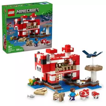 Lego minecraft mooshroom house игрушки игрушка подарок на день рождения блок девочка мальчик ребенок 8 лет 9 лет 10 лет Ученик начальной школы игра