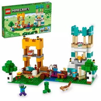 LEGO Minecraft The Crafting Box 21249 Игровой набор для строительства с классическими фигурками и руководствами по созданию игровых моделей пробуждает творческие способности у детей 8 лет 4.0