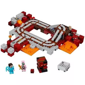 LEGO Minecraft Железная дорога Нижнего мира 21130 Строительный набор (387 шт.)