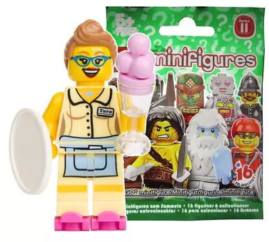 LEGO Minifigure Series 11 Официантка Неоткрытая Minifigure Series 11 Diner (Официантка LEGO) 71002-13
