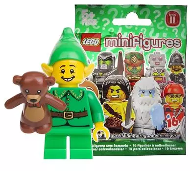 LEGO Minifigure Series 11 Праздничный эльф Нераспечатанный предмет Minifigure Series11 Holiday (LEGO Эльф) 71002-7