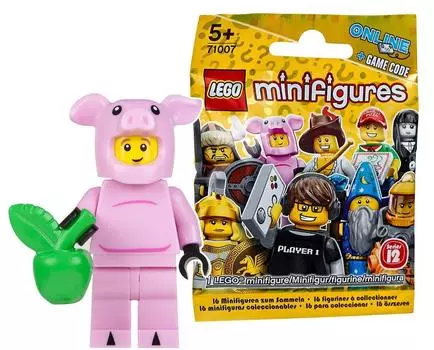 LEGO Minifigure Series 12 Man in Pig Costume Нераспечатанная Minifigure Series 12 Piggy (LEGO-парень) 71007-14