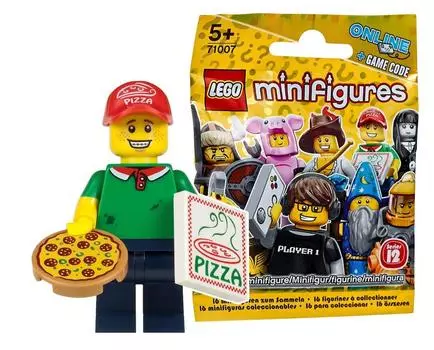 LEGO Minifigure Series 12 Pizza Delivery Man Нераспечатанная Minifigure Series 12 Pizza Delivery (Человек ЛЕГО) 71007-11
